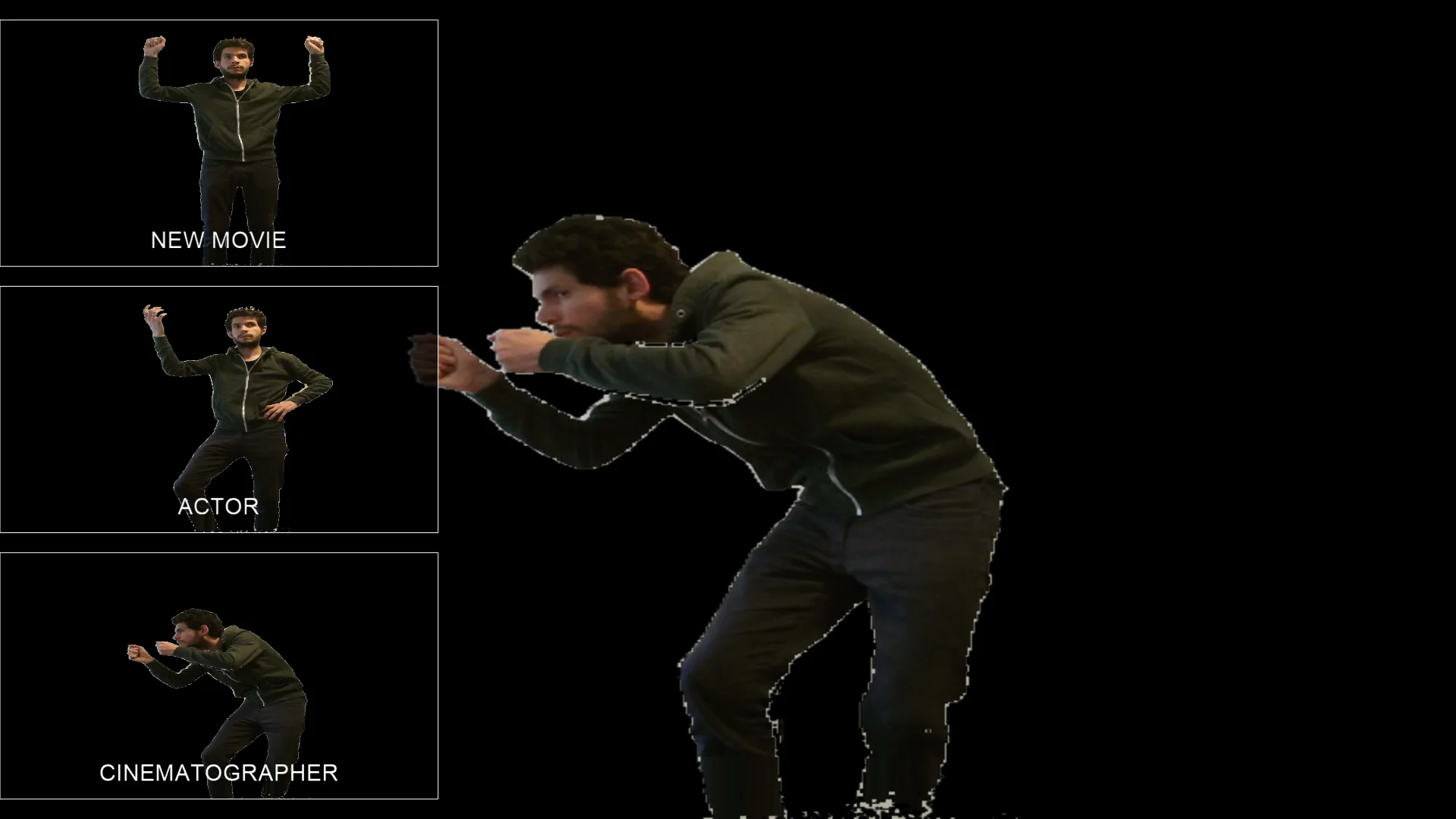 User demonstrating control poses