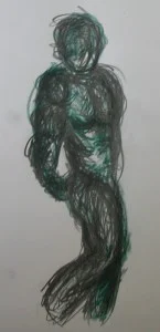 Body builder pose drawing