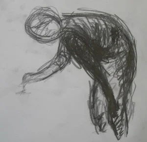 Hunching over drawing machine