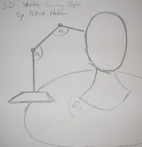 3D vertex scanning stylus concept drawing