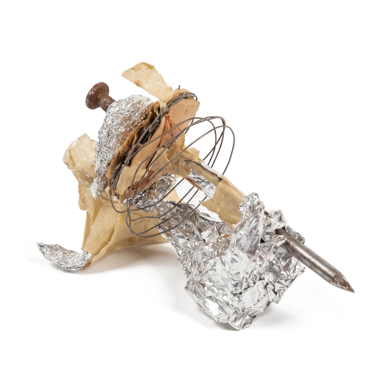 An aluminum foil prototype of an electric motor